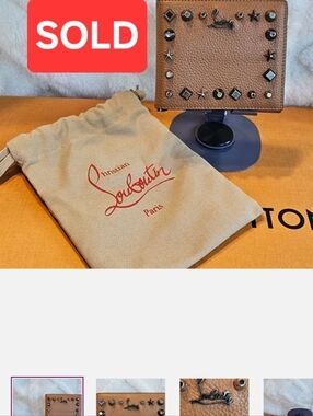 Christian Louboutin Tan Studded Wallet